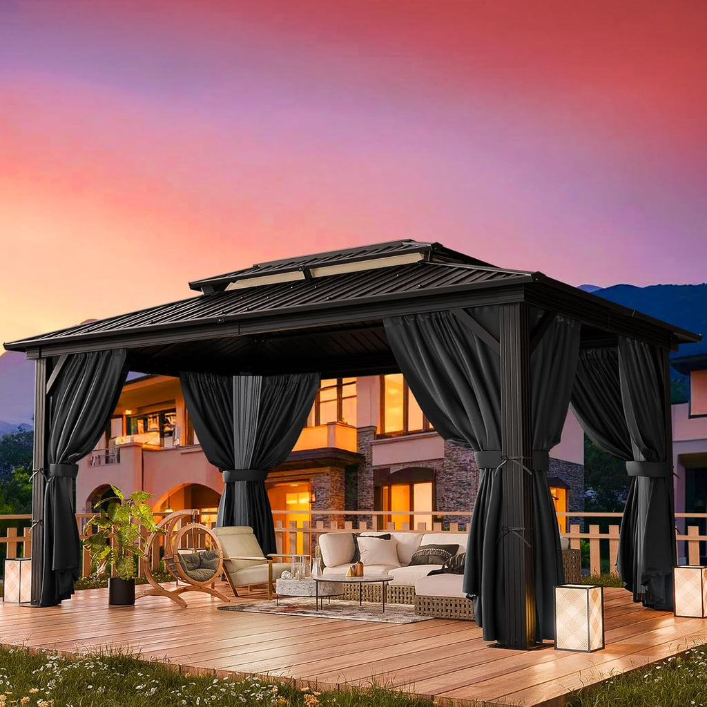 10x12 Hardtop Gazebo on Clearance with Heavy Duty Galvanized Steel Metal roof