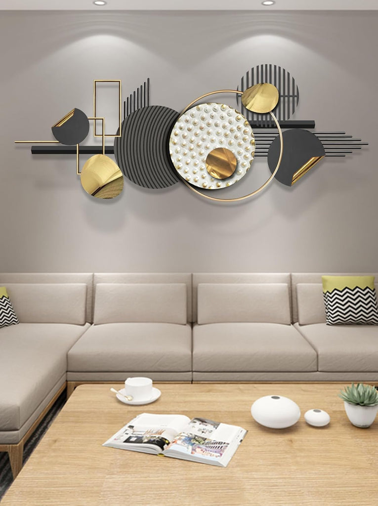 Large Metal Wall Decor,Black White Art 59×20