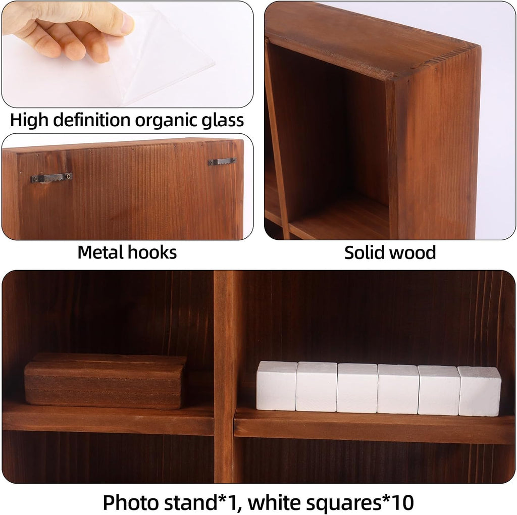 Dog Memorial Shadow Box with Pen, 11x4x14 Inch Pet Ashes Keepsake Wall-Mountable Display Case for Dog Cat Loss
