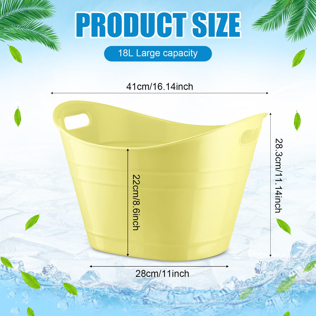 6 Pcs Plastic Ice Buckets with Handles, 18 Liter, Fresh Color