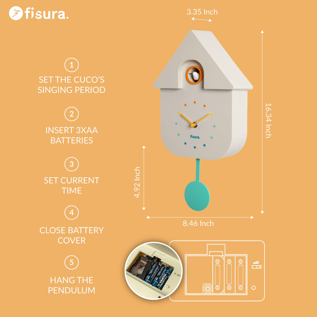 Cuckoo Wall Clock Decor, Multicolor