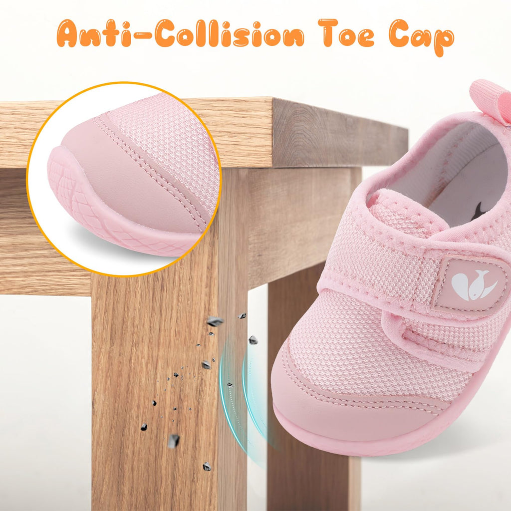 Baby First Walker Shoes Boys Girls Canvas Shoes Newborn Crib Shoes Anti-Slip Star Sneaker Pink