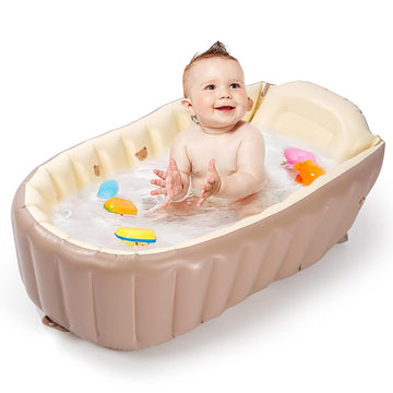Inflatable Bathtub for Toddlers - Portable Baby Tub with Built-in Air Pump - Collapsible Design for Easy Storage