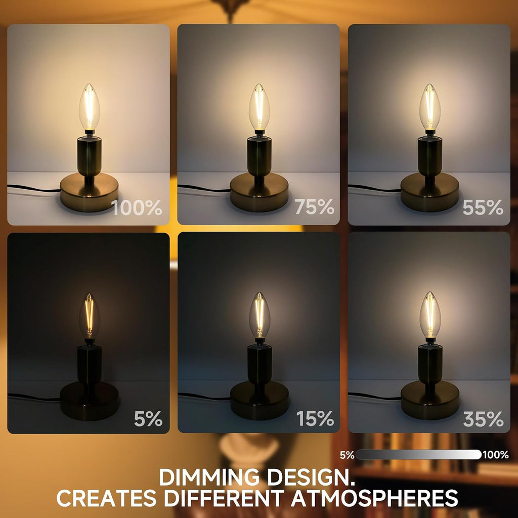 E12 Dimmable LED Candle Bulb 4W 2700K Warm White 6-Pack