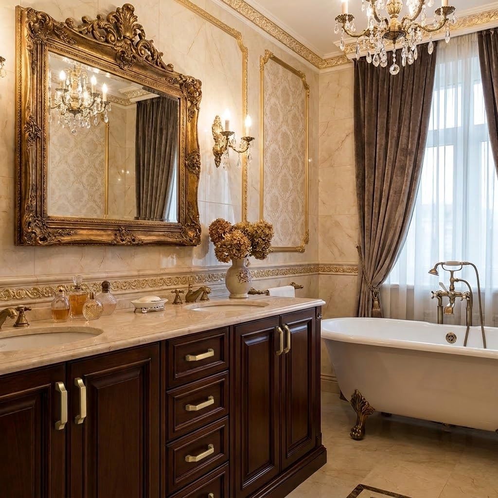2-Pack 6-1/4-Inch(160mm) Gold Cabinet Pulls,Wear-Resistant Long-Lasting Brass Handles Bathroom Hardware, Drawers and