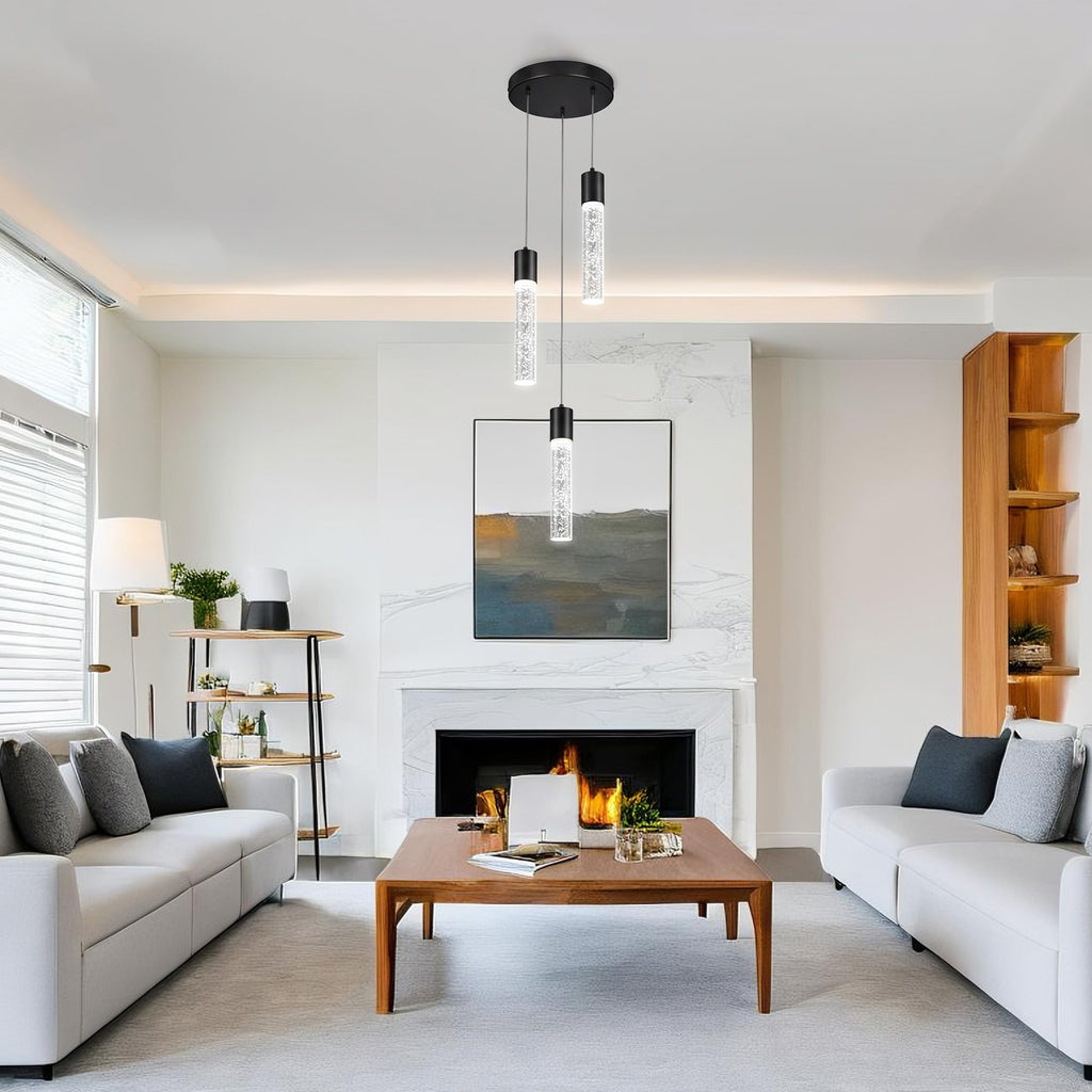 Pendant Lights Kitchen Island, 6500K Modern Kitchen Island Lights Brushed Black, Ceiling Lighting Fixtures