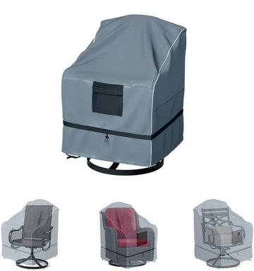 Outdoor Swivel Recliner Cover, Waterproof Heavy Duty Outdoor Lawn Patio Furniture Rocking Chair Covers, (29 W x 31 D