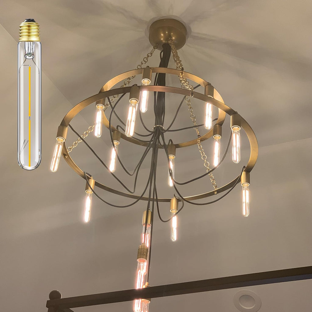 E26 Tubular LED Bulbs 4W Dimmable T10 Vintage Bulb 3000K Soft White