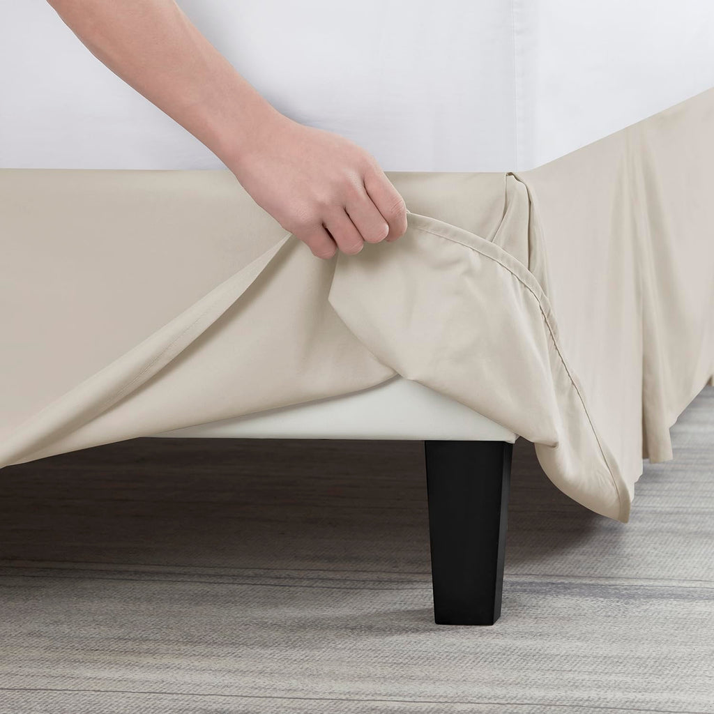 Bed Skirt - Bed Skirt 14 Inch Drop - Brushed Microfiber Bed Skirts - Hotel Quality Pleated Bed Skirt