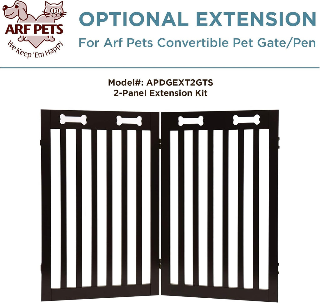 Freestanding Dog Gate with Door, 4 Panel 360 configurable Wooden Fence, 80" Wide, 31.5" High, Set of Foot Supporters