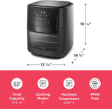 5-in-1 Air Fryer Combo Oven with Viewing Window, Large 12.6 QT Capacity, Digital Display, 5 Cooking Modes, 7 Recipe