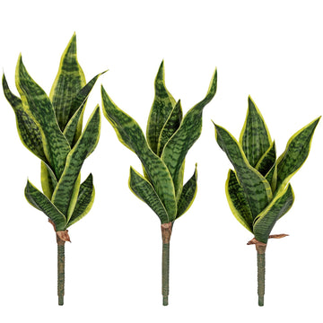 Unpotted Artificial Snake Plant Faux Sansevieria Single Stem Fake Agave Greenery Realistic Plastic Plant Garden