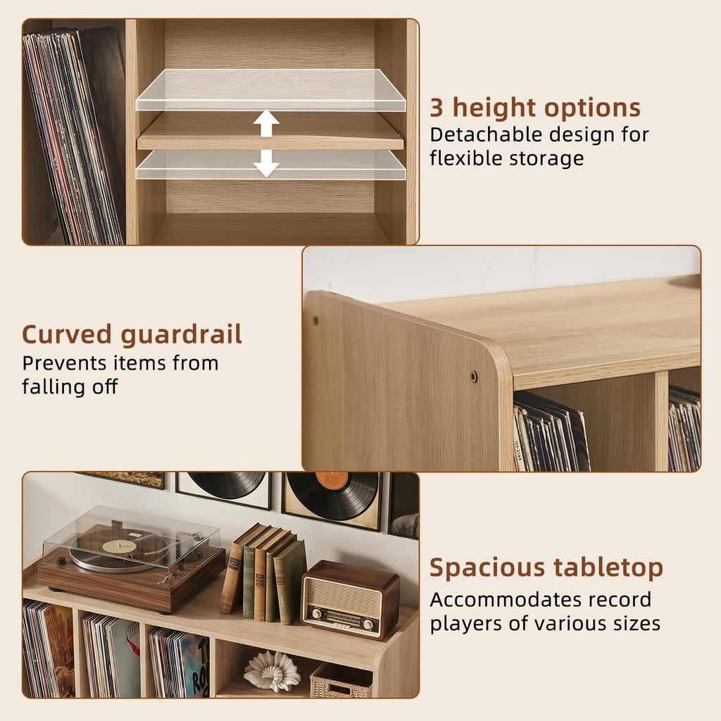 Large Record Player Stand, 32" Turntable Stand, Nature