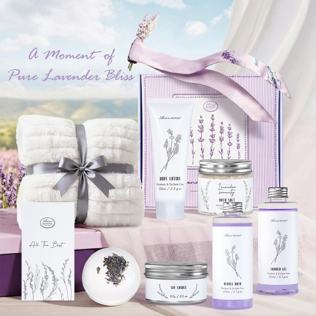 Get Well Soon Gifts Baskets for Women, Lavender Self Care Gifts for Women
