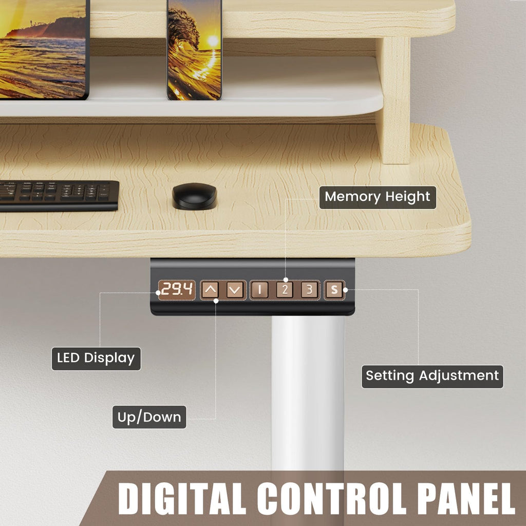 Electric L Shaped Standing Desk with Drawers, 63" x 55" Corner Standing Desk Adjustable Height, Stand Up Home Office
