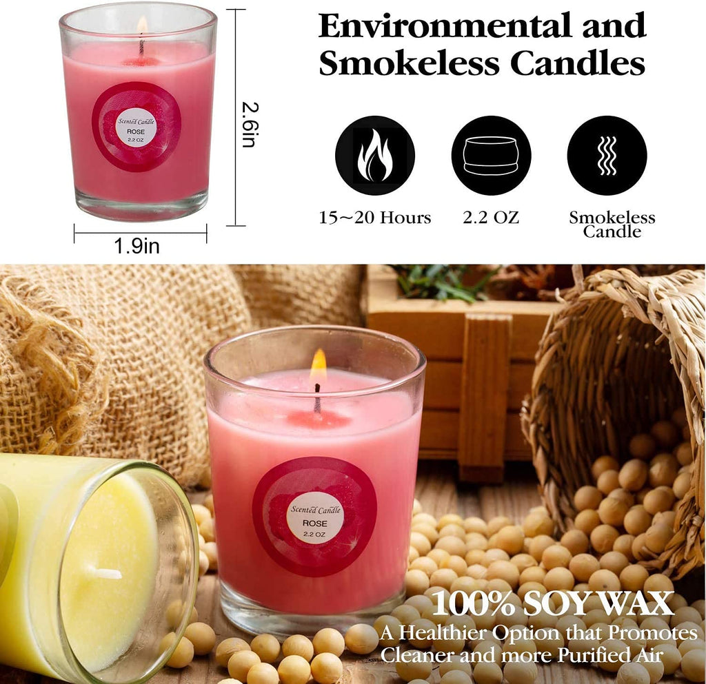 Scented Candles, Jasmine, Rose, Vanilla, Bergamot, fig, Lavender, Lemon, Spring, Strawberry, Rosemary, Aromatherapy