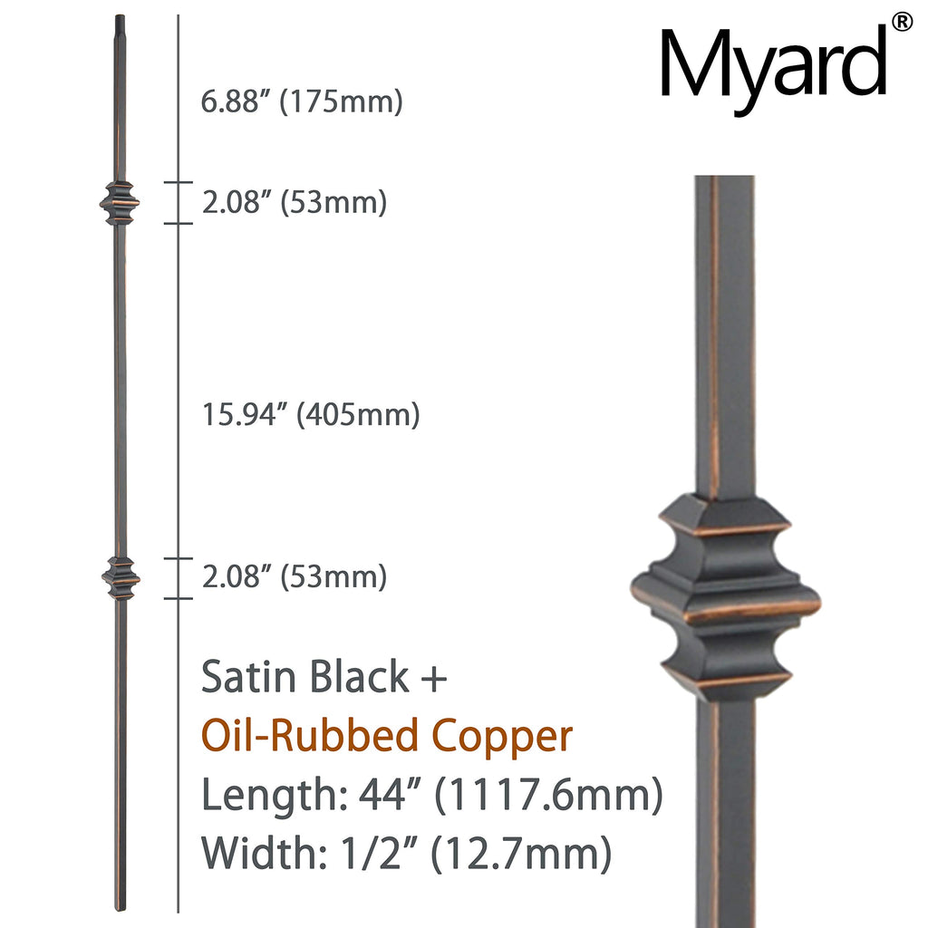 10-Pack Double Knuckle 1/2 Inches Square Forged Iron Stair Balusters