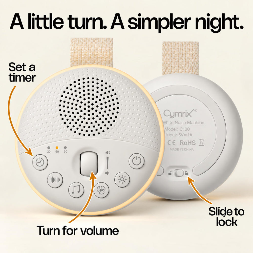 White Noise Machine for Baby & Adults with 21 Relaxing Sounds & Adjustable Night Light, Rechargeable & Portable Sleep