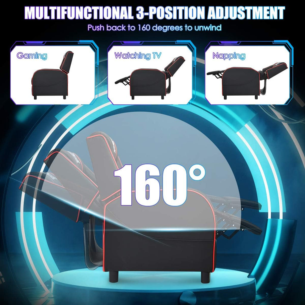 Gaming Recliner Chair, Adjustable Massage Gaming Chairs for Adults, Ergonomic Comfortable Lounge Leather Sofa