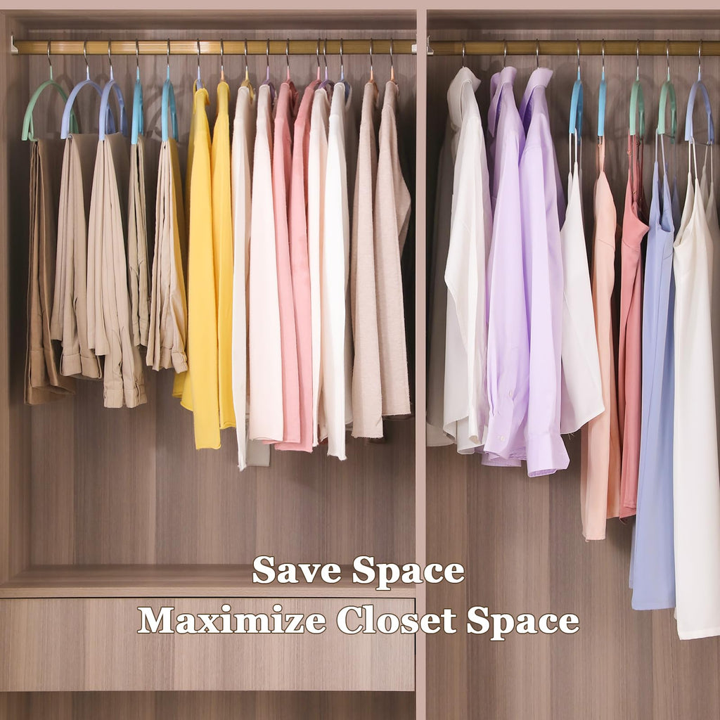Clothes Hangers Non Slip Rubber Coating Metal Hanger Colorful, 28 Pack