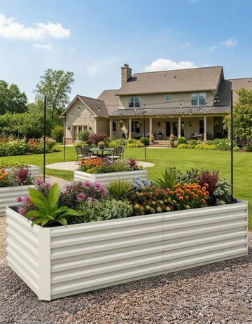 6x3x2 Ft Galvanized Metal Raised Garden Bed, 24-Inch Tall Heavy Duty Planter Box for Vegetables, Herbs & Flowers