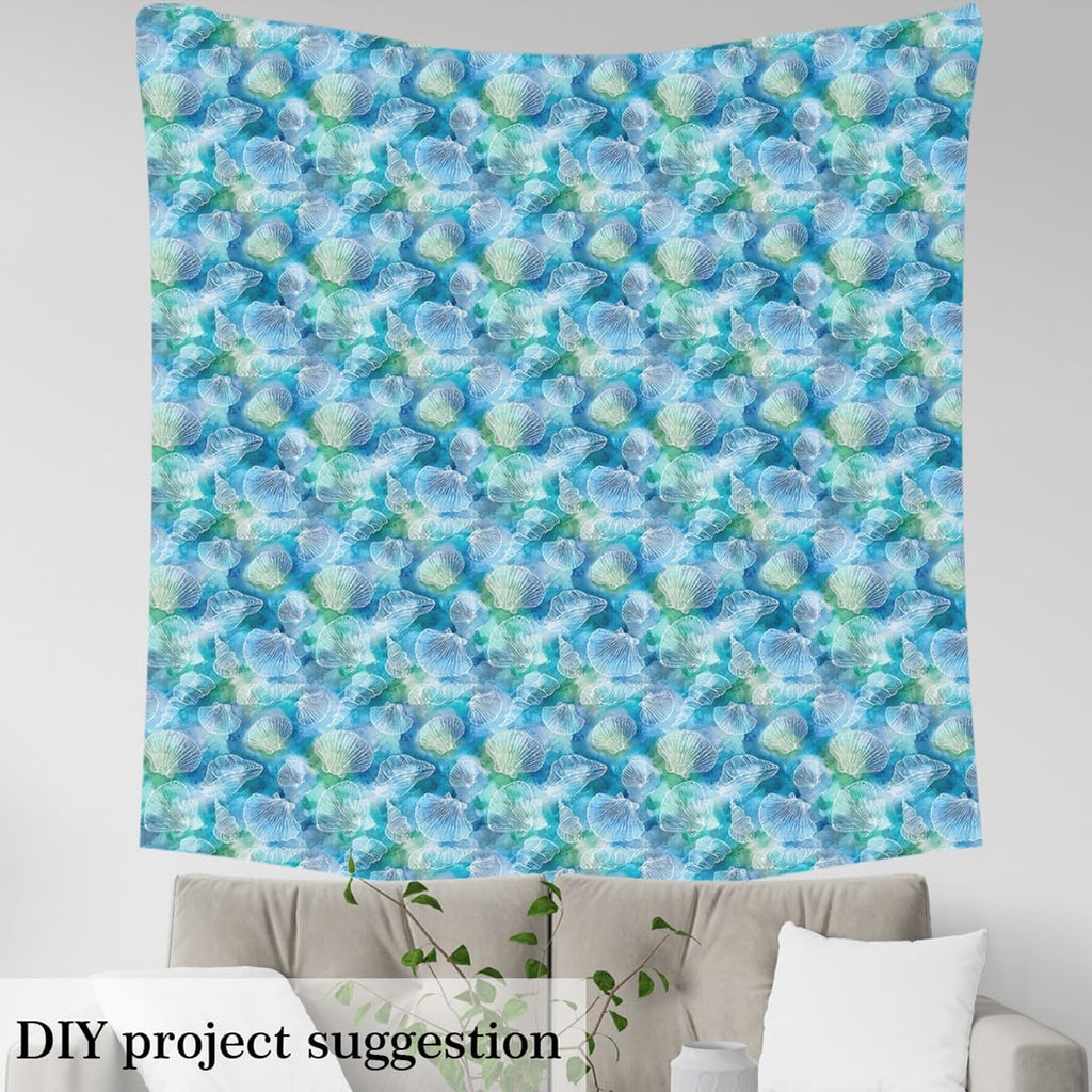 Ocean Shells Upholstery Fabric Soft 2 Yards