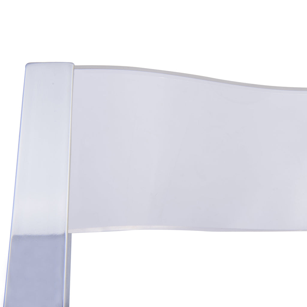 Transparent Acrylic Folding Chair, Lightweight Iron Chrome Base, Comfortable Clear Desk Chair, No Assembly Needed