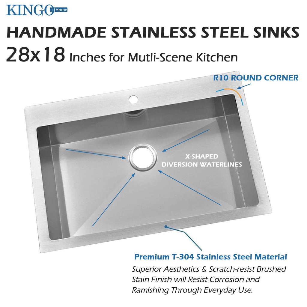 28x18 Inch Drop in, Top Mount, Brushed Nickel