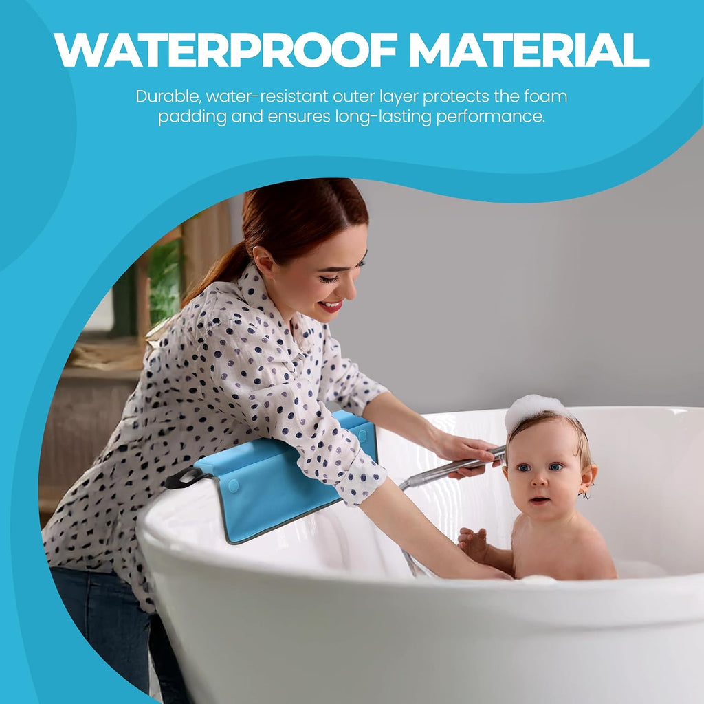 Whale Baby Bath Kneeler and Elbow Rest Set - Extra Thick Padded Cushion - Waterproof Non-Slip Mat with Storage