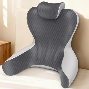 22" XL Reading Pillow Sitting in Bed,Back Support & Armrests(Grey&DarkGrey)