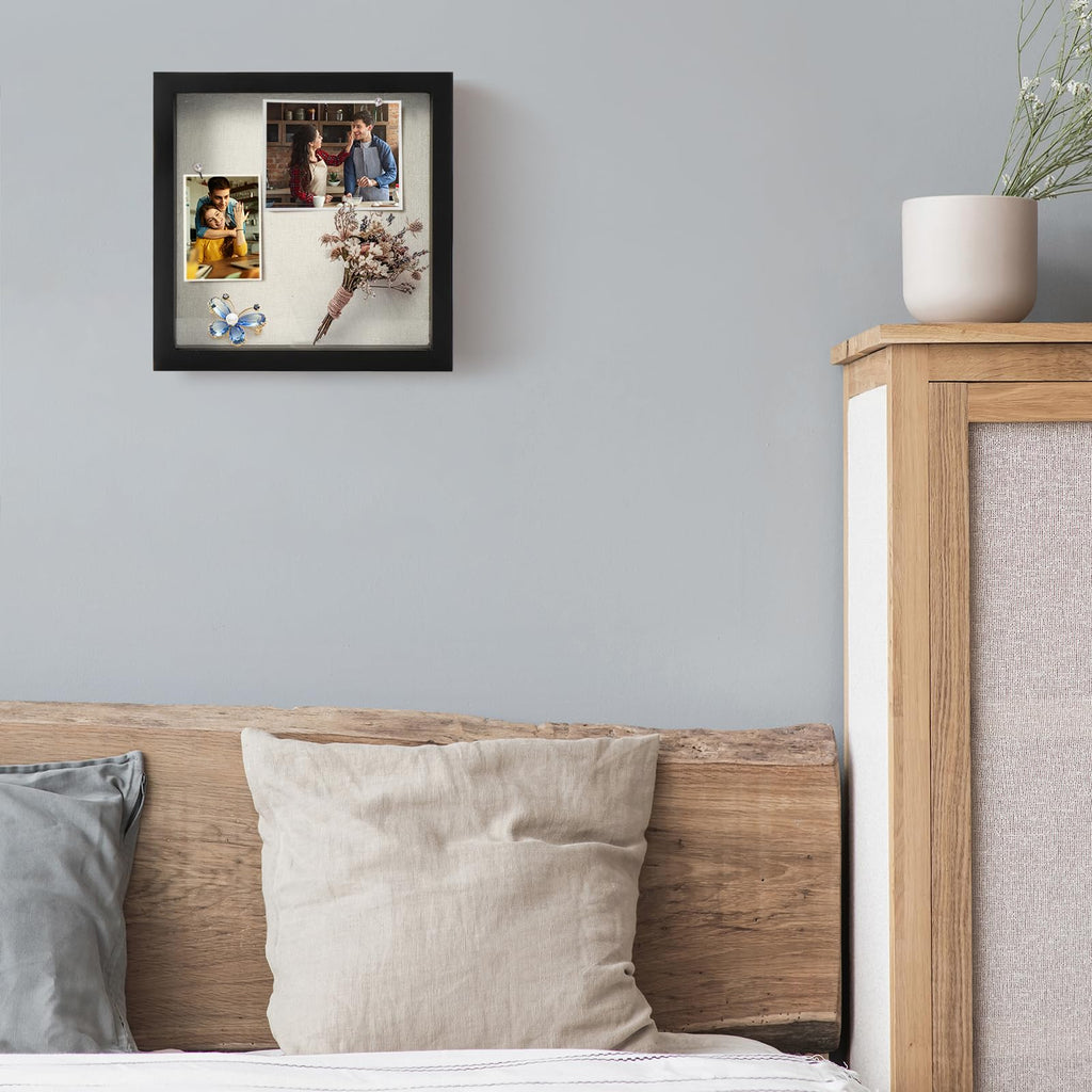 Small Shadow Box Frame 6 x 6 Display Case Wooden Picture Frame