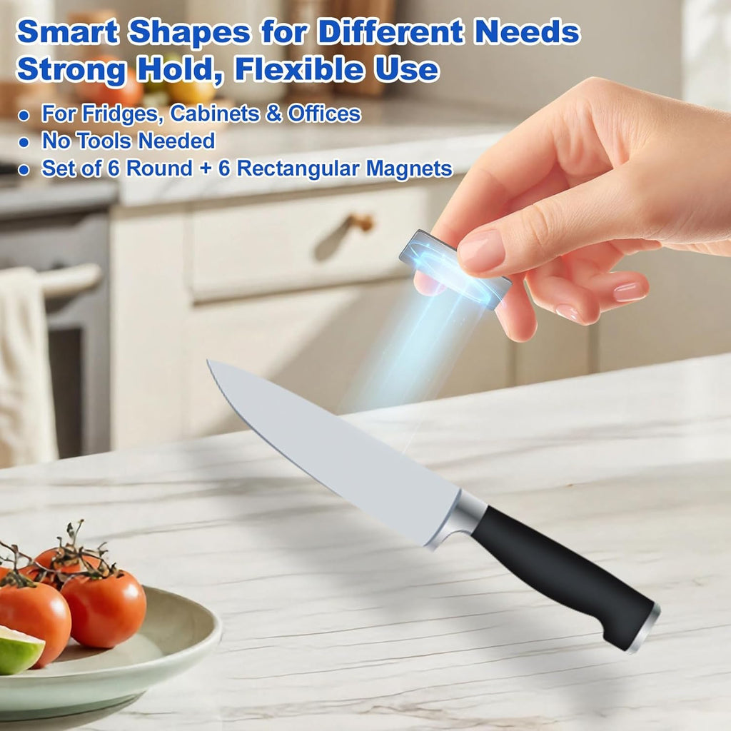 Magnetic Door Catch, Ultra Thin Cabinet Magnets for Closure, Adhesive Drawer & Cabinet Latches, Stainless Steel Easy to