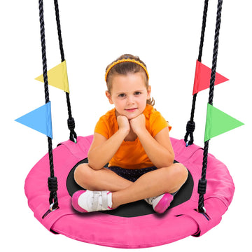 24" Kids Tree Swing - Outdoor Small Saucer Swings with 900D Oxford Fabric, Backyard Play Equipment for Children Ages