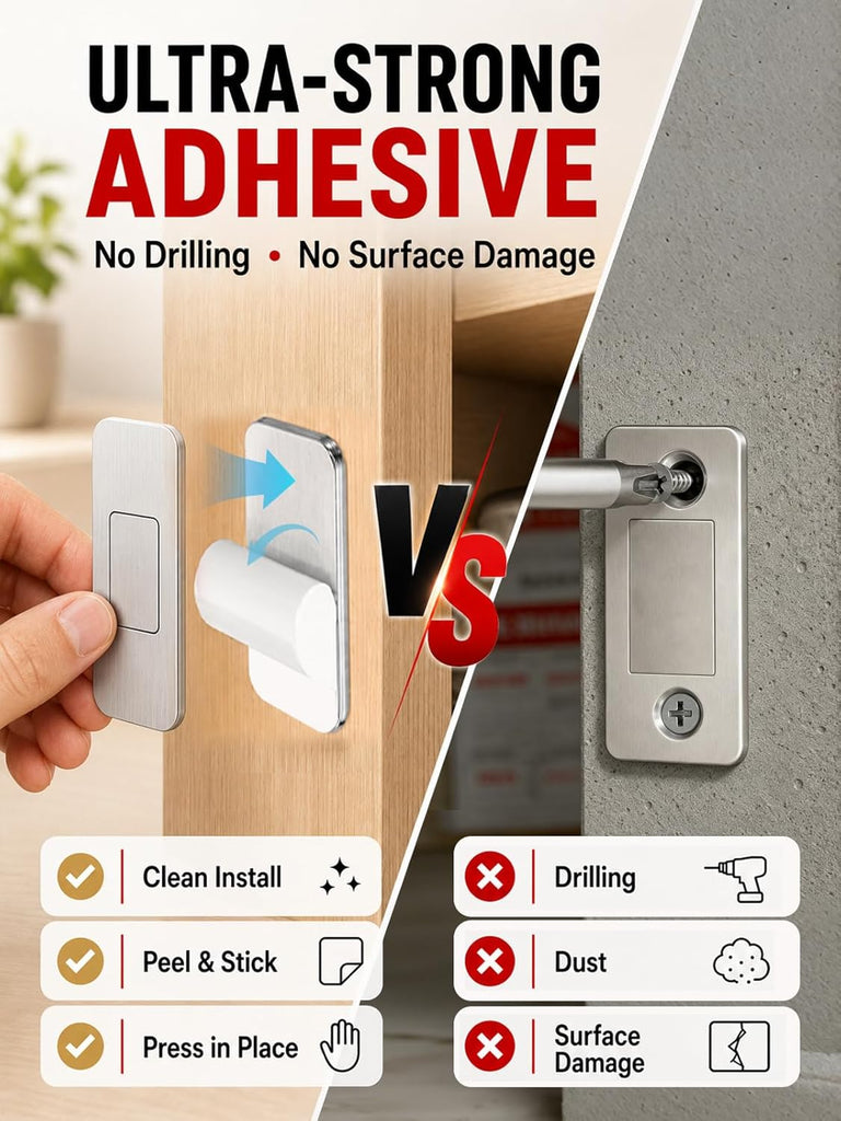 8 Pack Magnetic Cabinet Door Catch, Ultra Thin Cabinet Door Magnets with Strong Adhesive, Magnetic Cabinet Latch