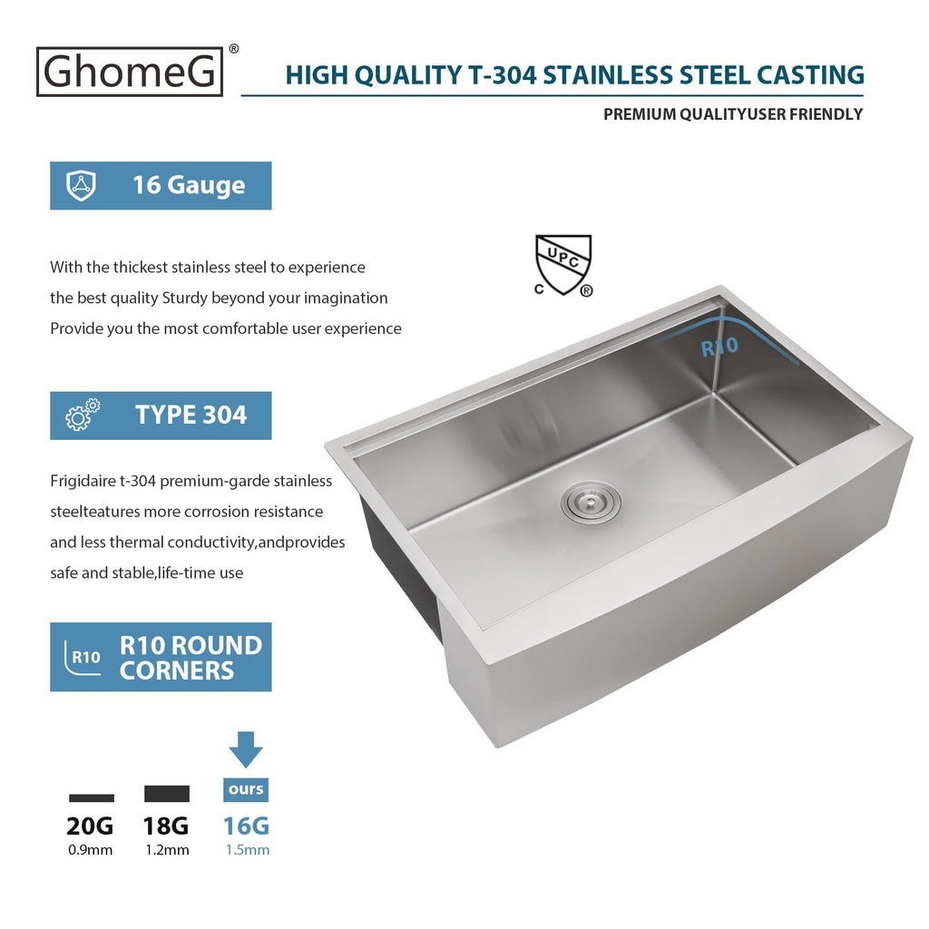 30 Inch Farmhouse Workstation Stainless Steel
