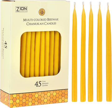 Quality Natural Beeswax Hanukkah Candles - Standard Size Chanukah Candle 5.75" Tall - Premium Bee Wax - Set of 45