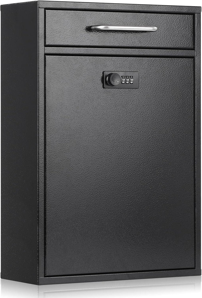 Wall Mount Mailboxes with Combination Lock, Wall Mail Box with Lock, Hanging Secured Postbox, Security Key Drop Box
