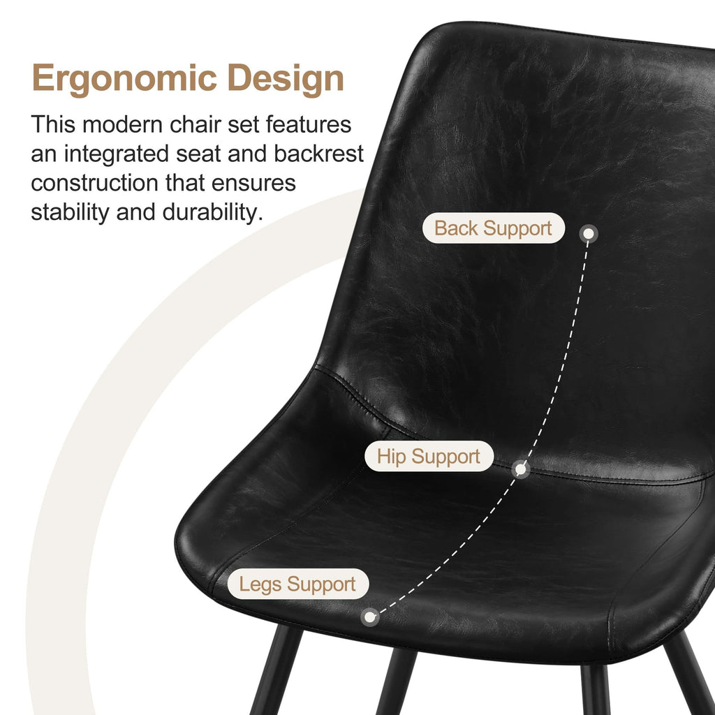 Dining Chairs Set of 4 Mid Century Modern Kitchen Chairs Black