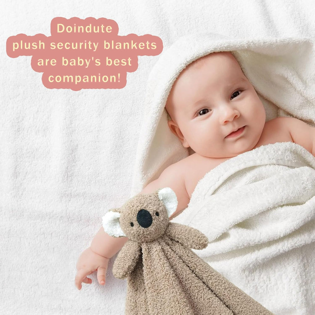 Baby Brown Koala Soft Stuffed Animal Security Blanket, Plush Koala Character Lovey Blanket, Baby Shower/Nursery Gift