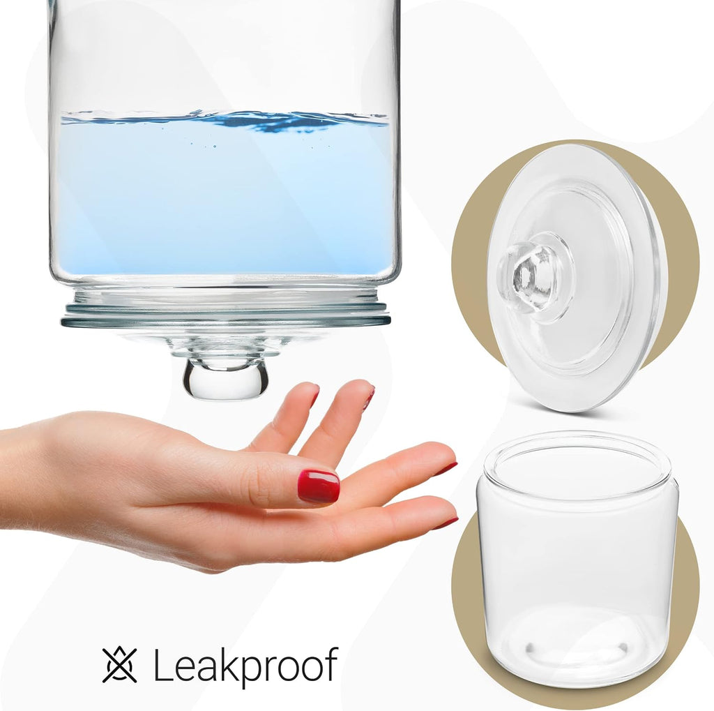 Gallon Glass Cookie Jars + Labels & Marker Canister Sets Counter with Airtight Lids, Sugar Packet - Set of 2