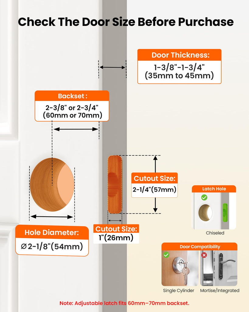 6 Pack Square Privacy Door Lever Bathroom,Satin Nickel