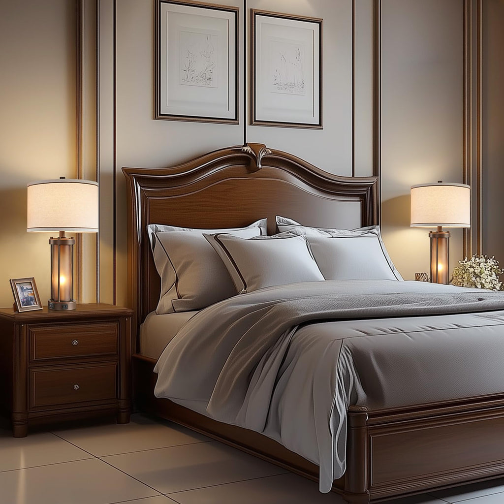 Farmhouse Table Lamps with USB C+A Ports