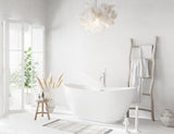 Elodie 67 Inch Soaking Bathtub, Modern Style, Glossy White