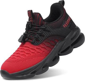 Girls Boys Sneakers Lightweight Breathable Kids Girls Boys Tennis Shoes Slip on with Bungee Lace Running Athletic