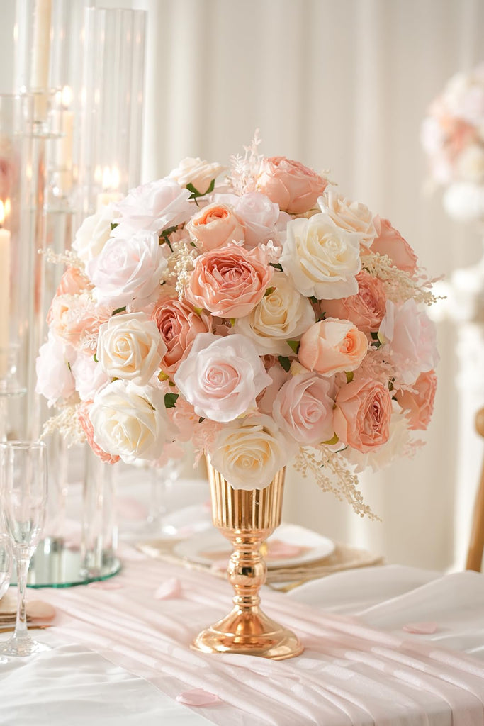 2pcs Large Artificial Flowers Centerpieces Decor for Tables Floral Arrangement Bouquet for Wedding Reception Aisle