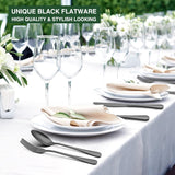 60-Piece Black Silverware Set with Organizer, Stainless Steel Flatware for 12, Cutlery Utensil Set
