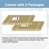 Paintable Sliding Closet Doors, 96" x 80" Bypass Slidng Door Panels with Hardware Kit, 3-Lite Froste