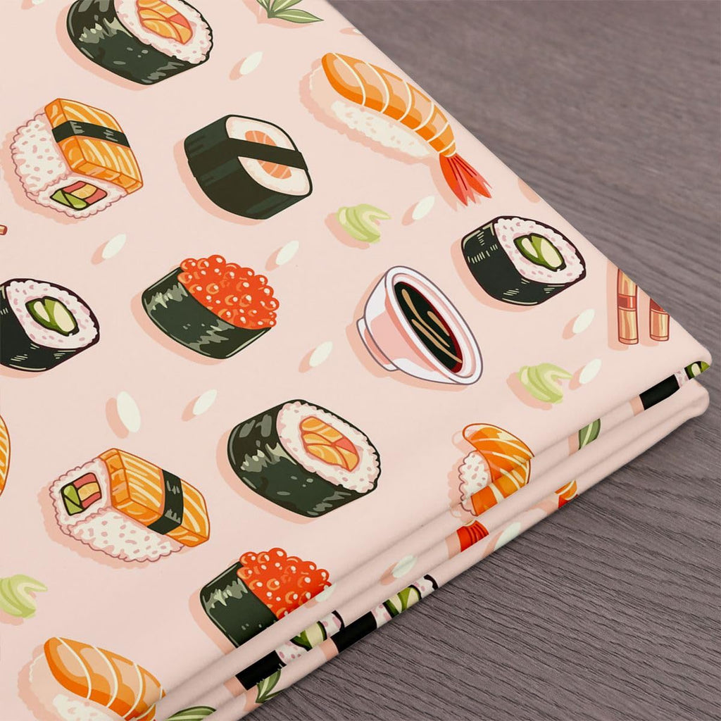 Cute Sushi Fabric by The Yard Japanese Watercolor Food No Stretch Fabric for Handmade Supplies Watercolor Pink