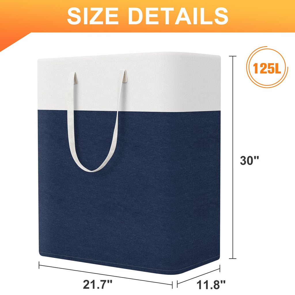 Laundry Basket 3-Pack, Laundry Hamper, 125L-Blue