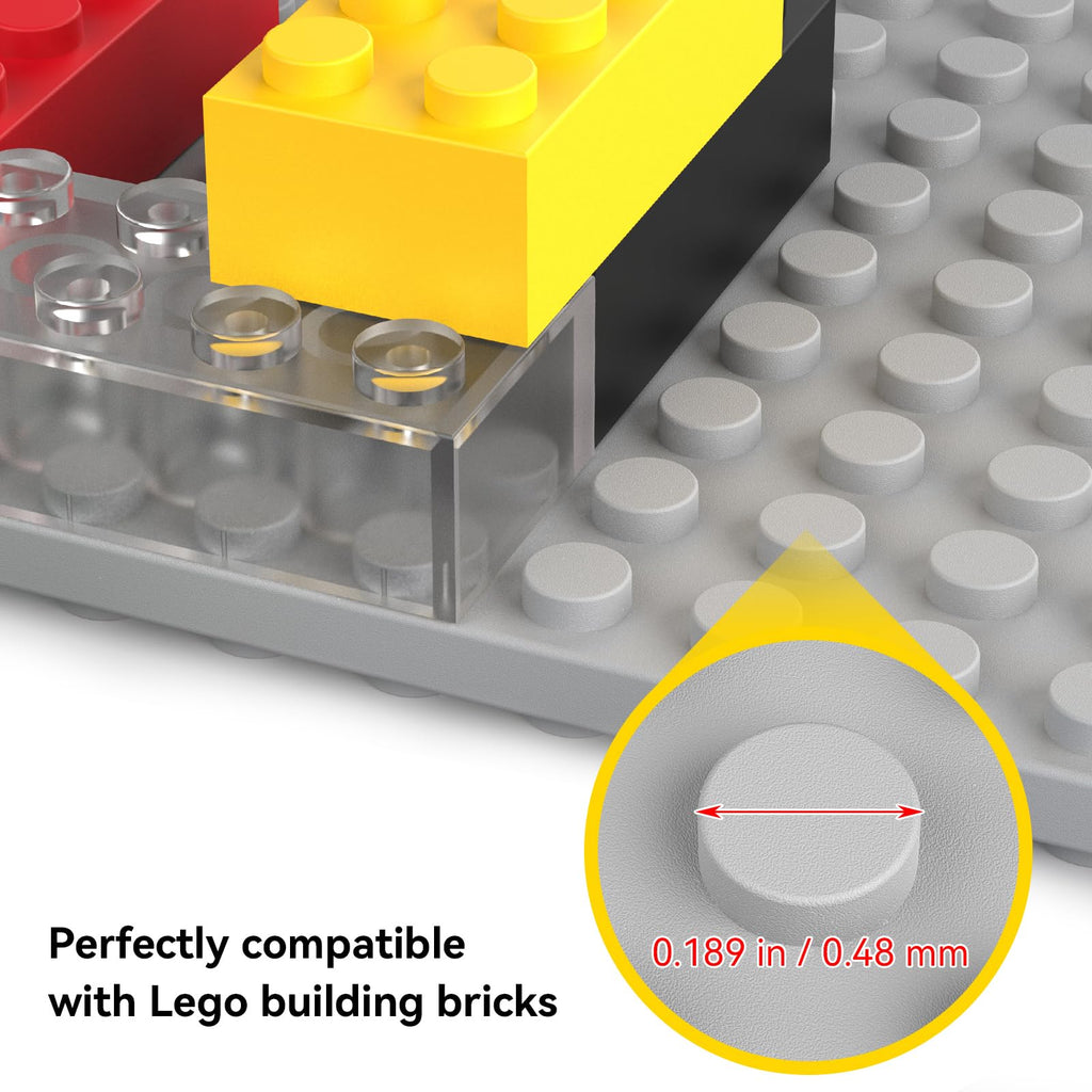 9Pack Floating Shelves for Wall Compatible with Lego Bricks, Gray